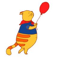 Cat sailor with balloon