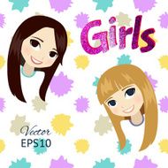 Vector Smiling Girls