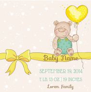 Baby Shower or Arrival Card - with Bear N13