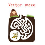 Vector Maze Labyrinth with Monkey and Banana N15