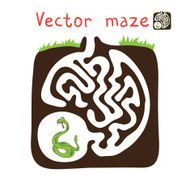 Vector Maze Labyrinth with Snake N3