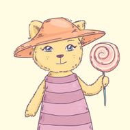 Kitten in summer hat