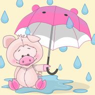 Pig with umbrella