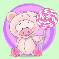 Pig with candy