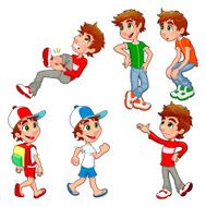 Boy in different poses and expressions N2