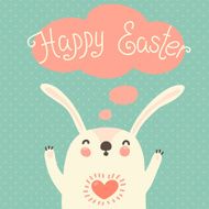 Happy Easter card with cute bunny N2