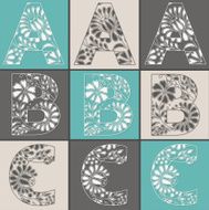 Vector flower font