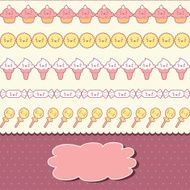 Seamless kawaii pattern with cute cakes N5