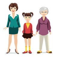 Three ages of women Daughter mother and grandmother