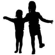 Vector silhouette of girl N121