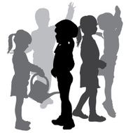 Vector silhouette of girl N122