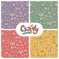 Seamless candy patterns Vector set