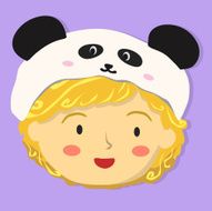 Curly Girl with Panda Hat