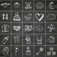 Hand drawn baby and child icons N3