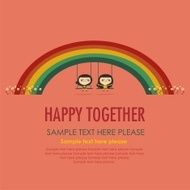 girls swinging in the rainbow