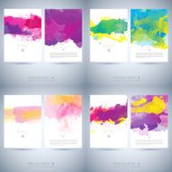 Set of vector watercolor template N33