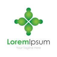 Green 4 concept partnership elements icon logo