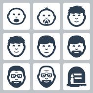 Vector &#039;aging concept&#039; icons set