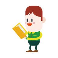 Character illustration design Boy reading book cartoon eps N7