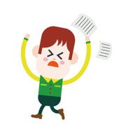 Character illustration design Boy feeling annoyed cartoon eps N7