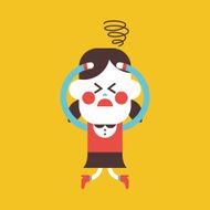 Character illustration design Girl confused cartoon eps N7