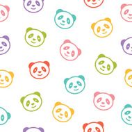 Seamless colorful pattern with panda bear Vector