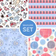Vector set of four seamless background