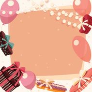 Birthday background with presents and balloons N7