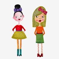 Cartoon characters over white background N25