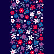 Seamless border with cute flowers N3