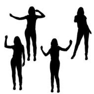 Vector silhouette of a woman N120