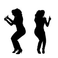 Vector silhouette of a woman N123