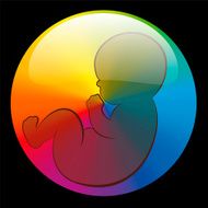 Baby Rainbow Circle Symbol Black