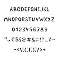 Black handwritten alphabet and figures N2