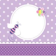 purple bee baby girl greeting card