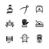 Electric construction icon set