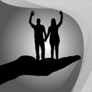 Vector silhouette of couple N27