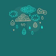 Doodle clouds and rain