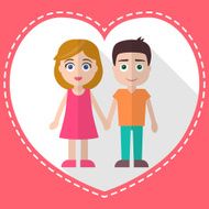 Love couple in heart