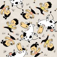 Seamless pattern lovers of milk N3