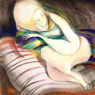 Sleeping beauty drawing on paper