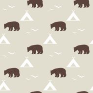 Seamless national pattern with the image of bear N2