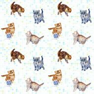 Seamless pattern of kittens Little fluffy cats