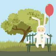 Small Child in Bunny Costume N3