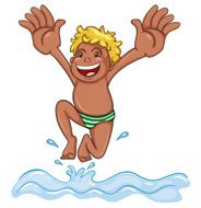 Boy diving into water N2
