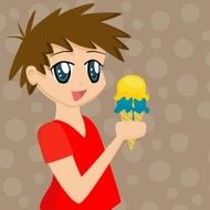 Boy Eating Ice-cream (vector)