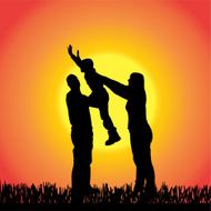 Vector silhouette of family N365