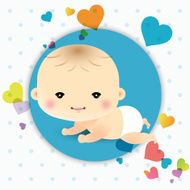 Baby boy announcement card N52
