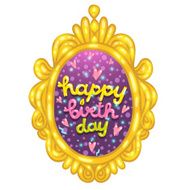 Happy Birthday card with a lettering in frame