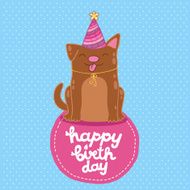 Happy Birthday card background with a dog N4